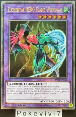 Carte YU-GI-OH! ELEMENTAL HERO FLAME WINGMAN RA03-EN152 QCSR NEUF - Image 1