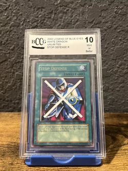 YUGIOH LOB-095 Rare Stop Defense Graded BCCG 10 Mint - Image 1