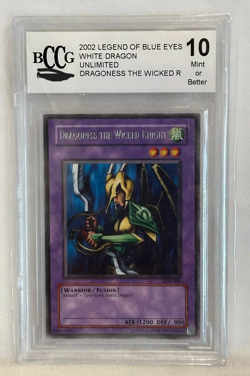 YUGIOH Dragoness The Wicked Knight' LOB-086 Unlimited BCCG Mint 10 - Image 1