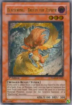 Yugioh! HP Blackwing - Breeze the Zephyr - TSHD-EN003 - Ultimate Rare - 1st Edit - Image 1