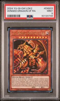 2024 YuGiOh! LDK2 Winged Dragon of Ra ULTRA RARE LIMITED ED. PSA 9 MINT #ENS03 - Image 1