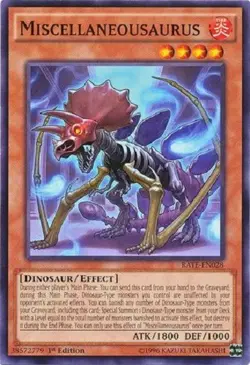 Yugioh - Miscellaneousaurus - 1st Edition NM - Free Holographic Card - Image 1