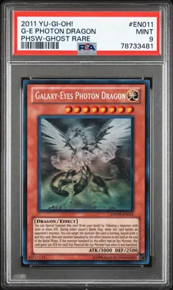 2x Yugioh Galaxy-Eyes Photon Dragon PHSW-EN011 Ghost Rare PSA 9 - Image 1