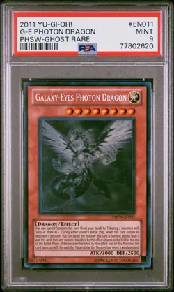 2x Yugioh Galaxy-Eyes Photon Dragon PHSW-EN011 Ghost Rare PSA 9 - Image 3