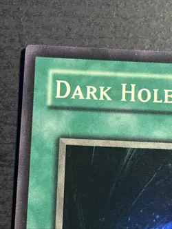 Dark Hole WAVY Print 1st Edition LOB-052 Yu-Gi-Oh Super Rare Vintage Card LP - Image 3