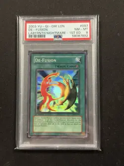 2003 Yu-Gi-Oh! De Fusion Labyrinth of Nightmare LON 1st Ed Super Rare PSA 8 - Image 1