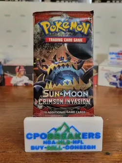 Pokemon Crimson Invasion 10 Card Sealed Booster Pack Guzzlord 1 Sun & Moon And ! - Image 1