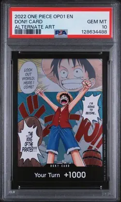 DON!! Card (Manga) (Alternate Art) Romance Dawn OP-01 Foil PSA 10 - Image 1