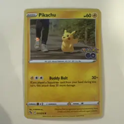 Pokemon Card Pikachu 027/078 Pokemon Go Swirl Holo Near Mint - Image 1