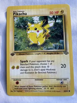 Pikachu 1st Edition Non Holo Pokemon Card 60/64 Jungle Set Card - Image 3