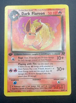 Dark Flareon | 35/82 | 1st Edition | Team Rocket | Pokemon Card | LP - Image 1