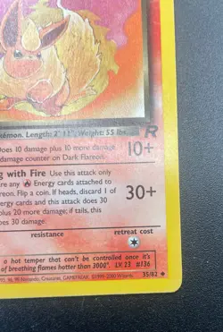 Dark Flareon | 35/82 | 1st Edition | Team Rocket | Pokemon Card | LP - Image 3