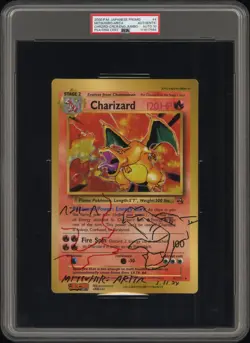 Pokemon Card Japanese Corocoro Jumbo Charizard PSA 10 Auto Sign Mitsuhiro Arita2 - Image 1