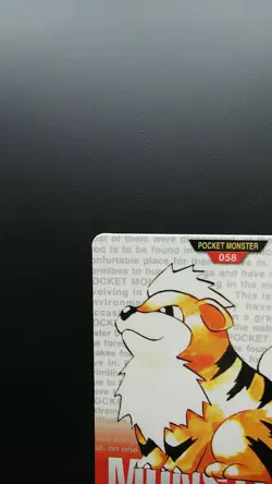 Pokemon Japanese Card Non-Holo Growlithe Nintendo NO.058 Carddass BANDAI - Image 2