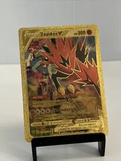 Zapdos V Metal Gold Foil Pokemon Card Fan Art Card ￼ - Image 1