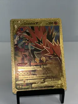 Zapdos V Metal Gold Foil Pokemon Card Fan Art Card ￼ - Image 2