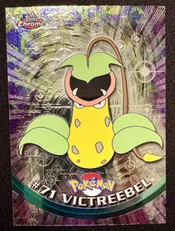 VICTREEBEL #71, Series 1 - 2000, Topps TV Animation Edition Chrome Pokemon Card - Image 2