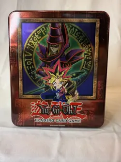 1996 YUGIOH trading card game collectors tin - no cards - box only! RED LID - Image 1