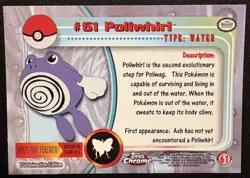 POLIWHIRL #61, Series 1 - 2000, Topps TV Animation Edition Chrome Pokemon Card - Image 5