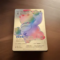 Pokemon Rainbow Galarian Darmanitan Vmax Gold Foil Fan Art Card - Image 1