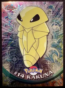 KAKUNA #14, Series 1 - 2000, Topps TV Animation Edition Chrome Pokemon Card - Image 1