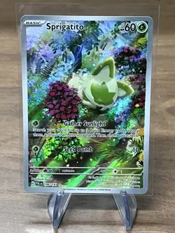 Pokemon TCG Sprigatito Paldea Evolved Illustration Rare Card 196/193 - Image 1