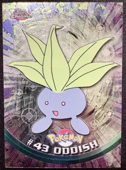 ODDISH #43, Series 1 - 2000, Topps TV Animation Edition Chrome Pokemon Card - Image 1