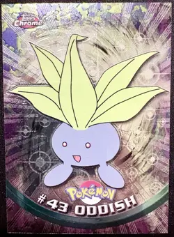 ODDISH #43, Series 1 - 2000, Topps TV Animation Edition Chrome Pokemon Card - Image 2