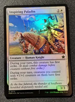 Inspiring Paladin - Foil - FDN - MTG - EN - NM - 0018 - Image 1
