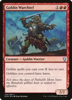 MTG Magic DOM Dominaria - 1x EN EX 130 U Goblin Warchief - Image 1