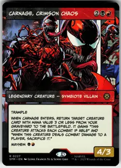 CARNAGE, CRIMSON CHAOS (BORDERLESS) 227 MARVEL'S SPIDER-MAN RARE 2025 LP - Image 2