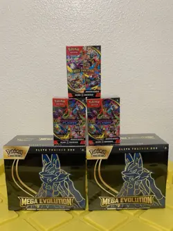Pokemon TCG 2x Mega Evolution ETB 2x Phantasmal Flame Booster Bundle Sealed Lot - Image 1