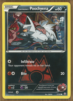 Team Magma's Poochyena 17/34 ~ Double Crisis ~ Near Mint!! - Image 2