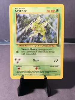 Pokemon TCG Scyther 26/64 Jungle Unlimited Non Holo Rare 1999 VTG WOTC NM - Image 1