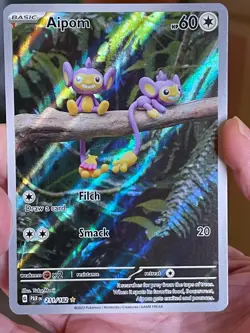 POKEMON AIPOM 211/182 RARE HOLOFOIL ILLUSTRATION FULL ART PARADOX RIFT NM CARD - Image 1
