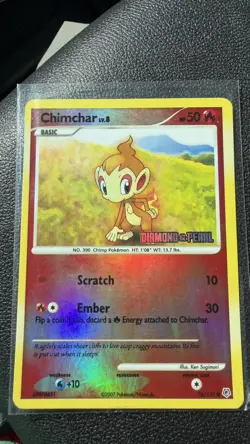 Pokemon Card Chimchar 76/130 Diamond &Pearl Reverse Holo Stamped 311💎NM💎 - Image 2