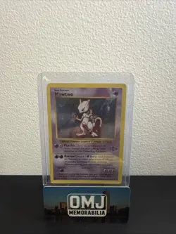 Pokemon Mewtwo TCG Base Set Holo Shadowless Rare Card 10/102 MP Condition - Image 1