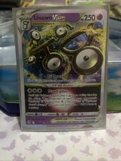 2022 Unown VSTAR 066/195 Silver Tempest Holo Rare Pokemon Card NM - Image 1