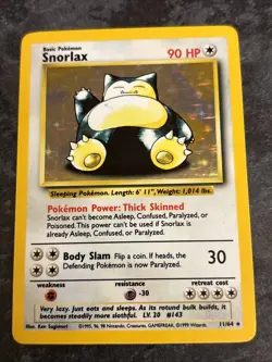 Snorlax 11/64 Jungle Holo No Symbol Error Pokemon Card - Image 1