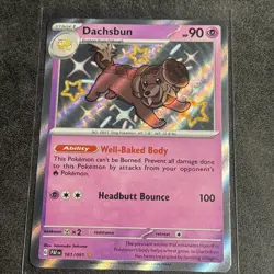 Pokemon TCG Dachsbun Scarlet & Violet Paldean Fates Card 161/091 Baby Shiny - Image 1