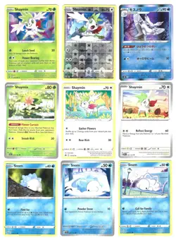 Shaymin Snom Frosmoth Set of 9 Card Collection Holo Cute Pokemon TCG English - Image 1