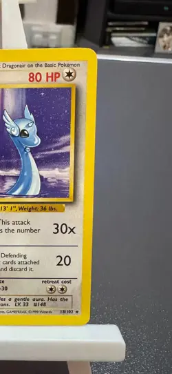 Pokemon Cards: Base Set Rare: Dragonair 18/102 TCG 1999 WOTC Vintage - Image 3
