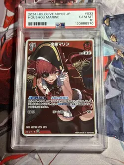 Hololive Card Game hBP02-032 Houshou Marine R Quintet Spectrum PSA 10 - Image 1