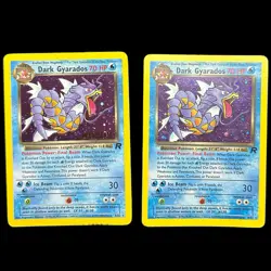 Pokemon TCG Dark Gyarados Card 8/82 PRERELEASE Halo & Vintage Holo (lot of 2) - Image 1