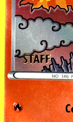 Pokemon XY Fates Collide MOLTRES "STAFF" Gold Foil Stamped Prerelease Promo Card - Image 2