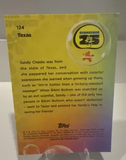 2025 Topps Chrome SpongeBob Texas Aqua Lava Refractor 84/199 Card #124 - Image 2