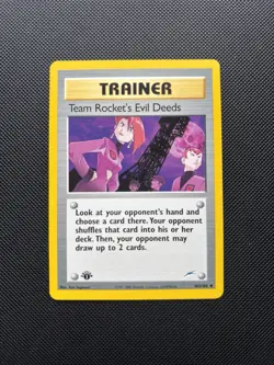 Pokemon Card Neo Destiny 1st Edition Team Rocket's Evil Deeds 103/105 WOTC - Image 1