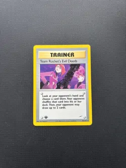 Pokemon Card Neo Destiny 1st Edition Team Rocket's Evil Deeds 103/105 WOTC - Image 2