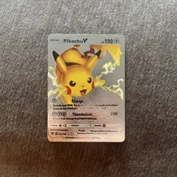 Pokemon Card Pikachu V Silver Foil Fan Card 043/185 HP190 Fan Art - Image 1