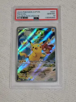 Pikachu 027 BLACK STAR PROMO PSA 10, Paledea Evolved Graded Pokemon Card - Image 1
